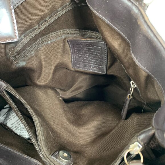 COACH Signature Soho Jacquard/Leather Tote Handbag Triple Entry Satchel F17401 - Picture 11 of 15